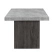 Gray Wood Dining Table with Double Pedestal Base