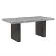 Gray Wood Dining Table with Double Pedestal Base
