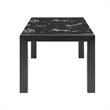 Black Wood Dining Table with Marble Look Surface