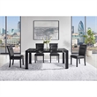 Black Wood Dining Table with Marble Look Surface