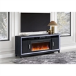 Lily Dark Gray 72 Inch Electric Fireplace with LED Lighting and Speakers