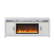 Lily White 72 Inch Electric Fireplace with LED Lighting and Speakers