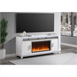 Lily White 72 Inch Electric Fireplace with LED Lighting and Speakers