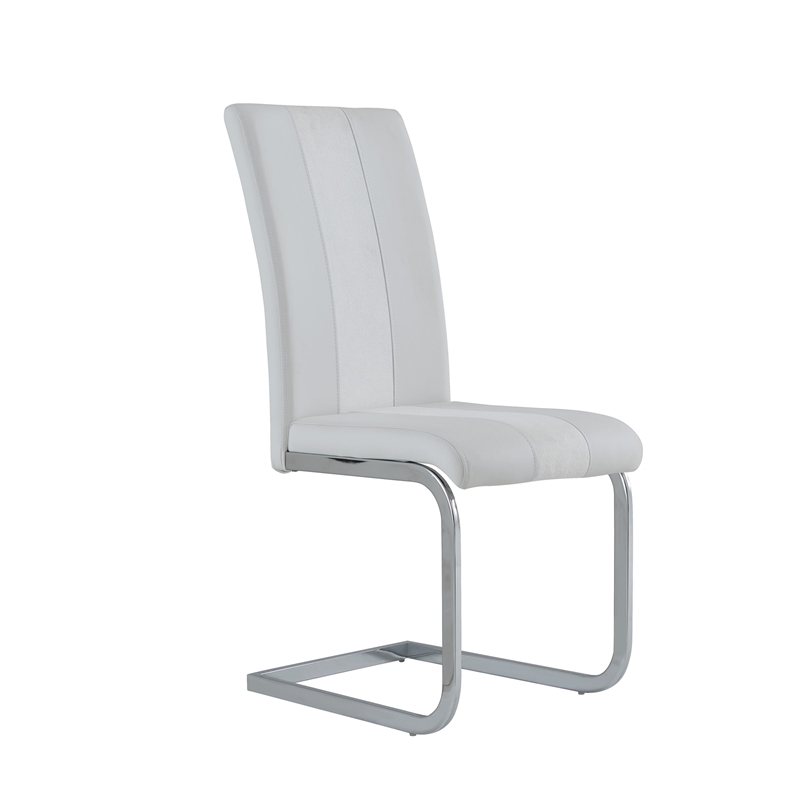 Faux Leather Dining Chairs in White (Set of 4)