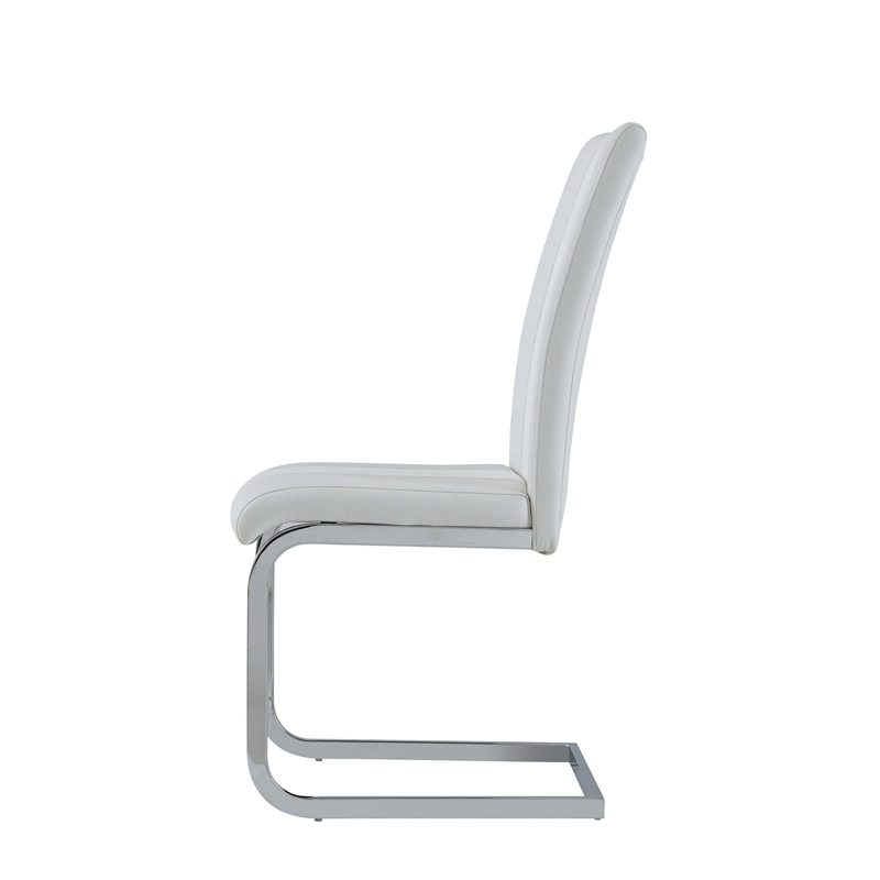 Faux Leather Dining Chairs in White (Set of 4)