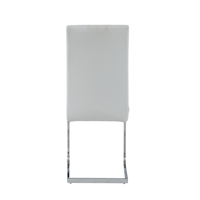 Faux Leather Dining Chairs in White (Set of 4)