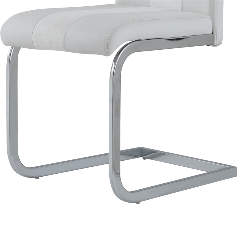 Faux Leather Dining Chairs in White (Set of 4)