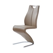 Contemporary Brown Dining Chairs with Chrome Base Set of 2