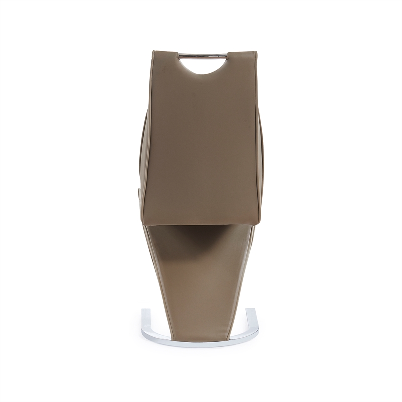 Contemporary Brown Dining Chairs with Chrome Base Set of 2