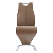 Contemporary Brown Dining Chairs with Chrome Base Set of 2