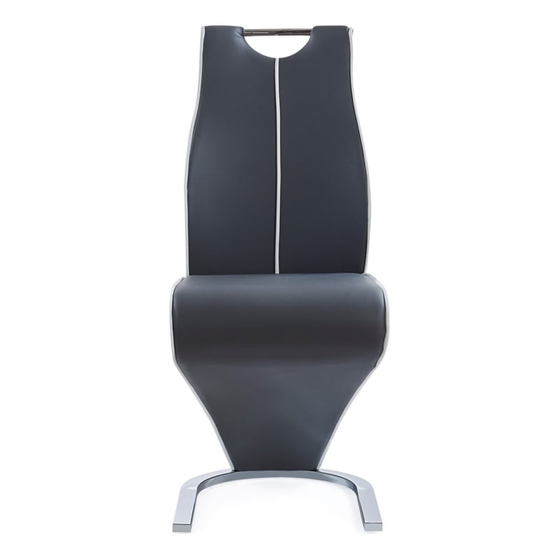 Gray Faux leather Dining Chairs (Set of 2)