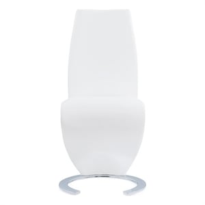 Faux Leather Metal Dining Chairs in White (Set of 2)