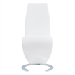 Faux Leather Metal Dining Chairs in White (Set of 2)