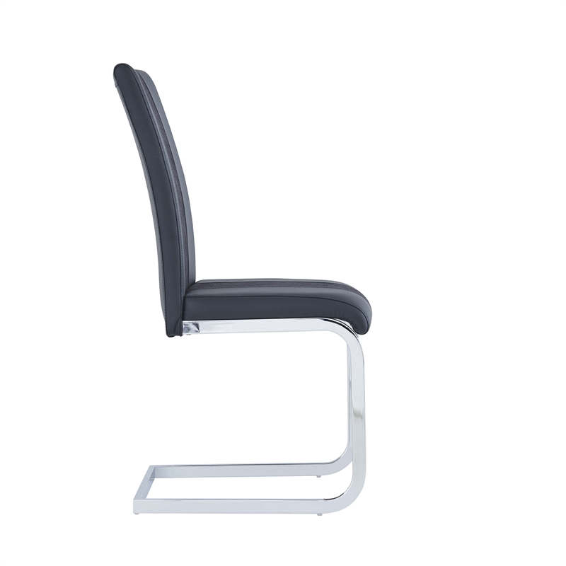 Faux Leather Dining Chairs in Black (Set of 4)