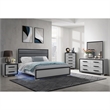 Amelia Grey/Black Nightstand with Cooler and Speaker