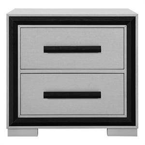 Amelia Grey/Black Nightstand with Cooler and Speaker