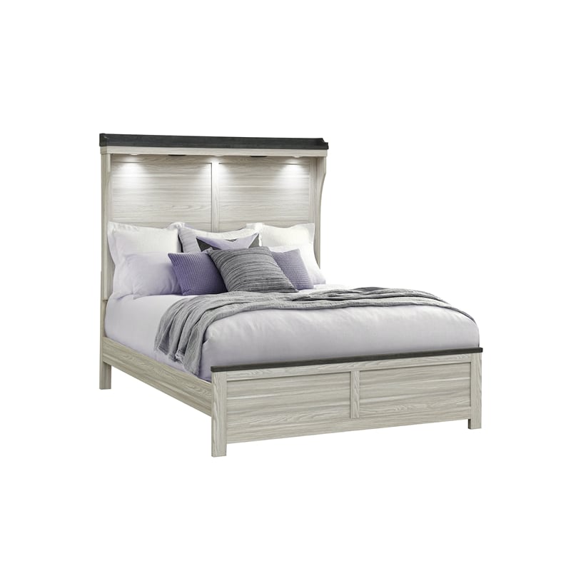 Ashley Brown Panel Light Headboard Full Bed