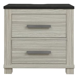 Ashley Brown Solid and Engineered Wood Nightstand with USB and Speaker