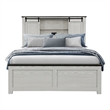 Ava Beige Solid and Engineered Wood Bookcase Headboard Full Bed