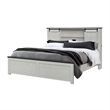 Ava Beige Solid and Engineered Wood Bookcase Headboard King Bed