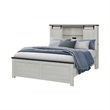 Ava Beige Solid and Engineered Wood Bookcase Headboard Queen Bed