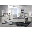 Ava Beige Solid and Engineered Wood Bookcase Headboard Queen Bed