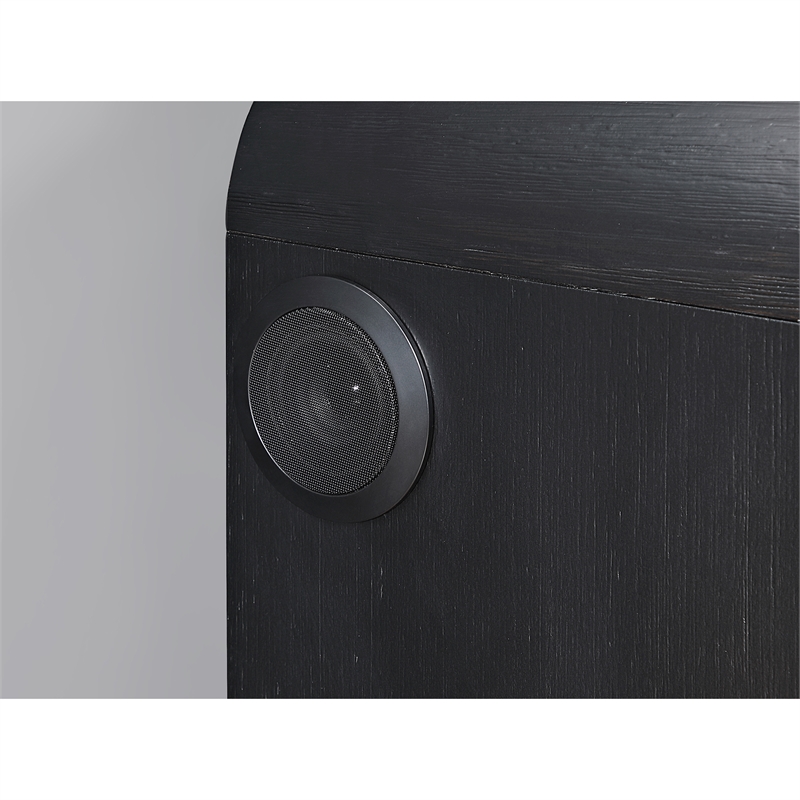 Beckett Black and White Nightstand with LED and Speaker