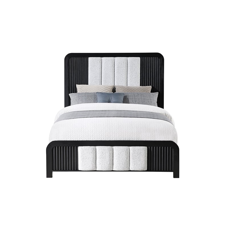Beckett Black and White Rounded Edge Queen bed