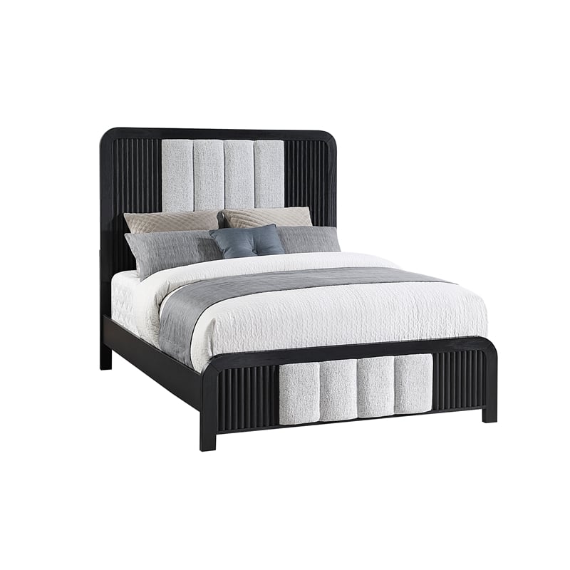 Beckett Black Solid and Engineered Wood Rounded Edge 5PC Queen Bedroom Set