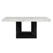 Black and White Modern Dining Table with Pedestal Base