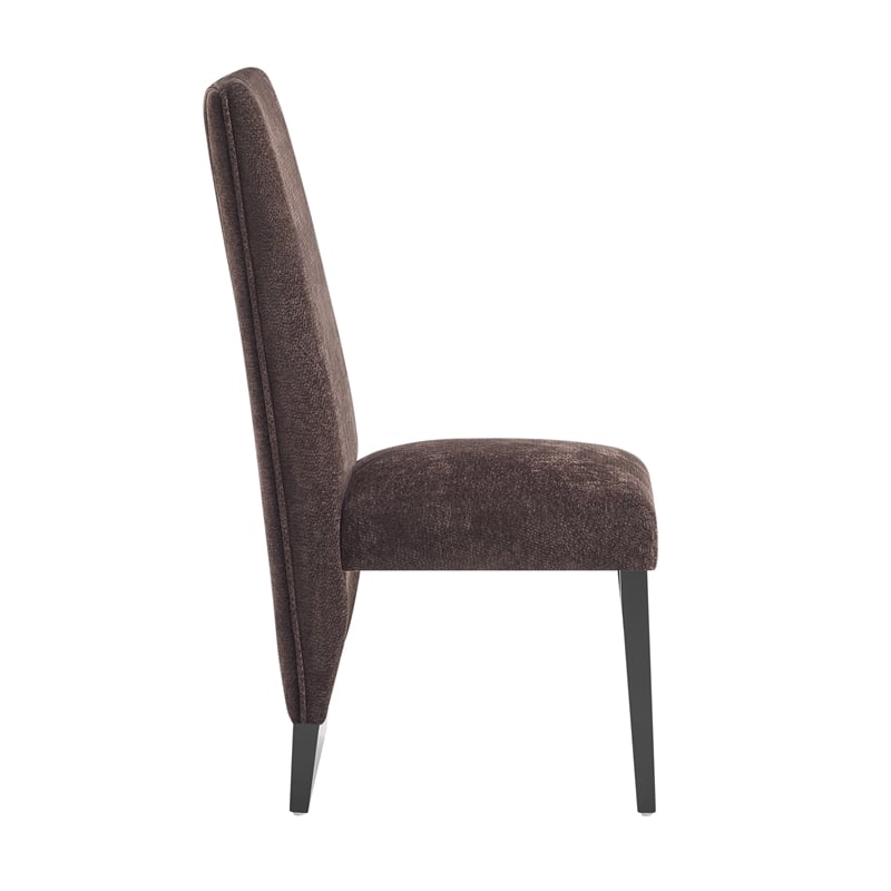 D12 Wood Upholstered Plush Brown Set of 2 Dining Chair