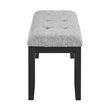 D1319 Light Grey Wooden Padded upholstered Bench