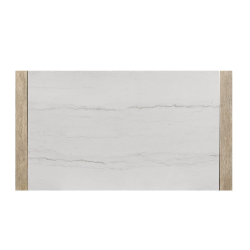 D1321 Marble Top Natural Wood Finish Dining Table