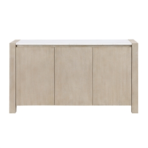 D1321 Light Gray Wooden Buffer with Cabinets and Shelves