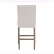 D1622 Soft Textured White Fabric Barstool Set of 2