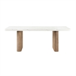 D2504 Faux Marble Wooden Base Fluted Dining Table