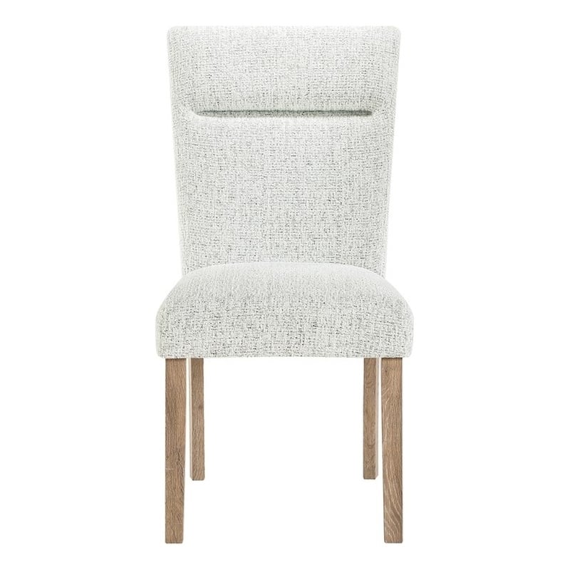 D2504 Light Gray and Natural 2PK Dining Chair Set