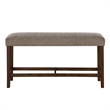 Brown Wood Bar Height Dining Bench with Upholstered Seat