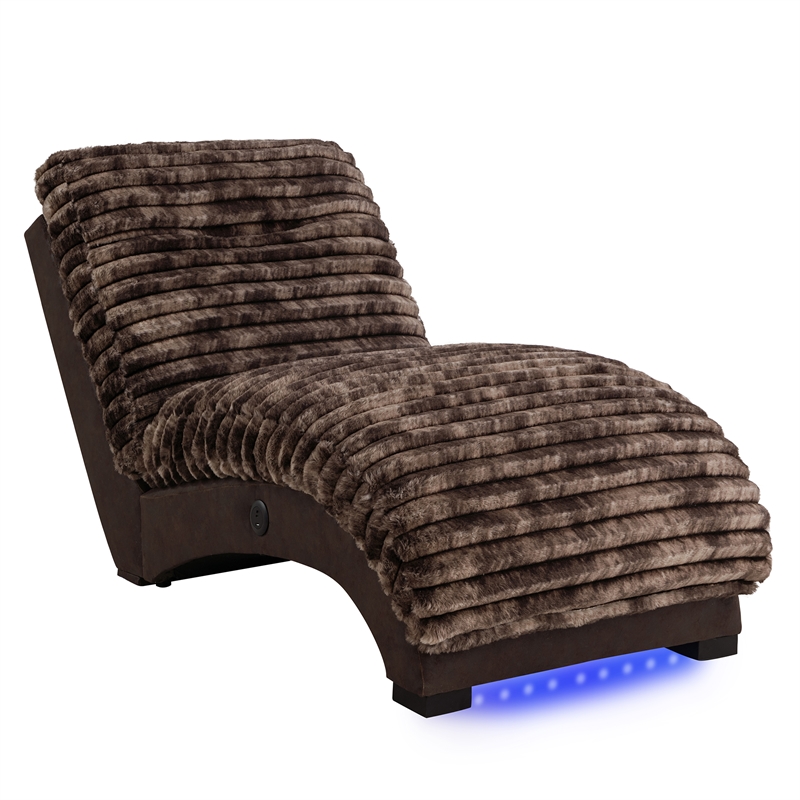 Dominic Brown Ultra Soft Fabric Accent Chaise