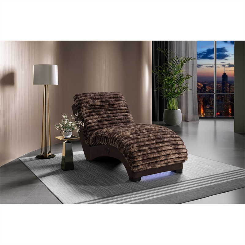 Dominic Brown Ultra Soft Fabric Accent Chaise