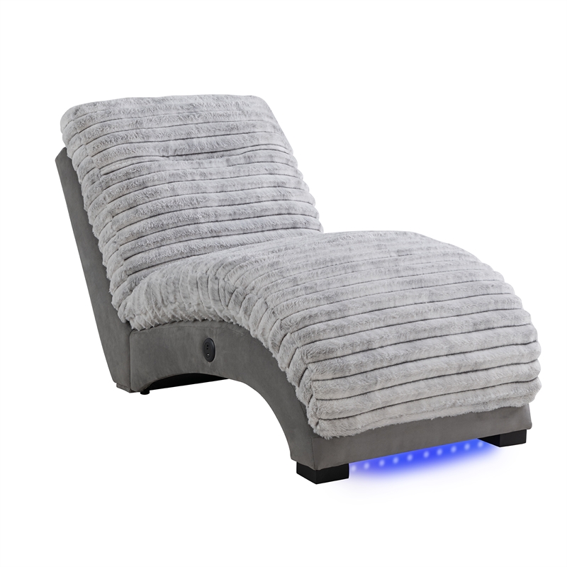 Dominic Gray Ultra Soft Fabric Accent Chaise