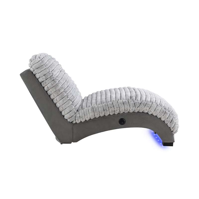Dominic Gray Ultra Soft Fabric Accent Chaise