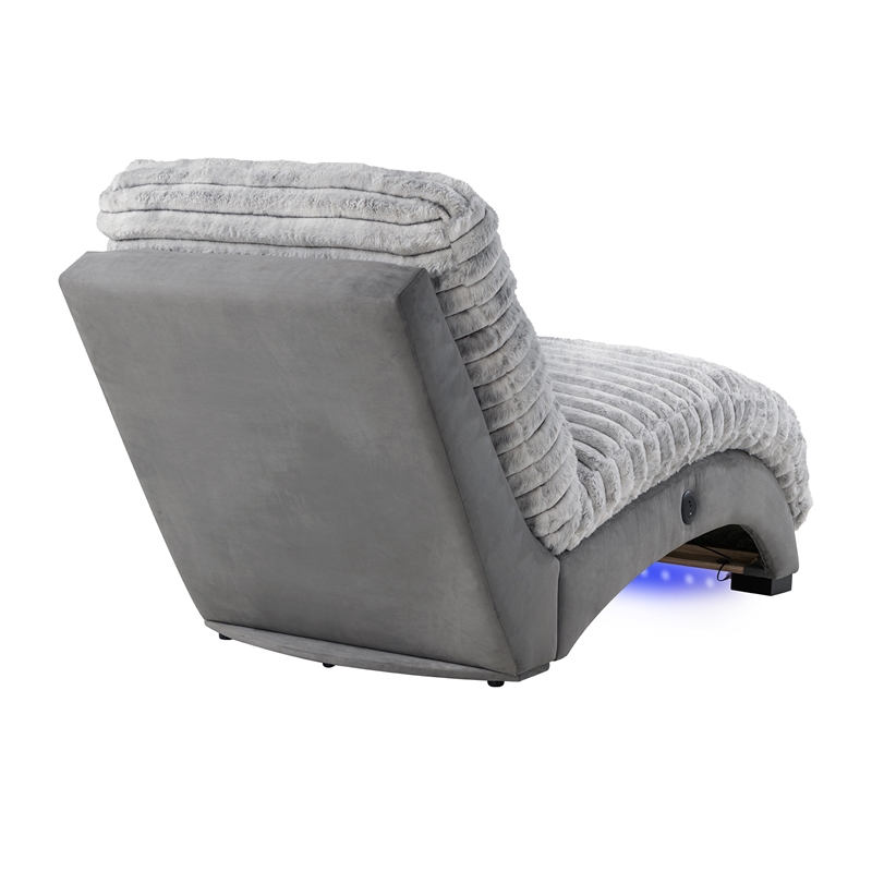 Dominic Gray Ultra Soft Fabric Accent Chaise