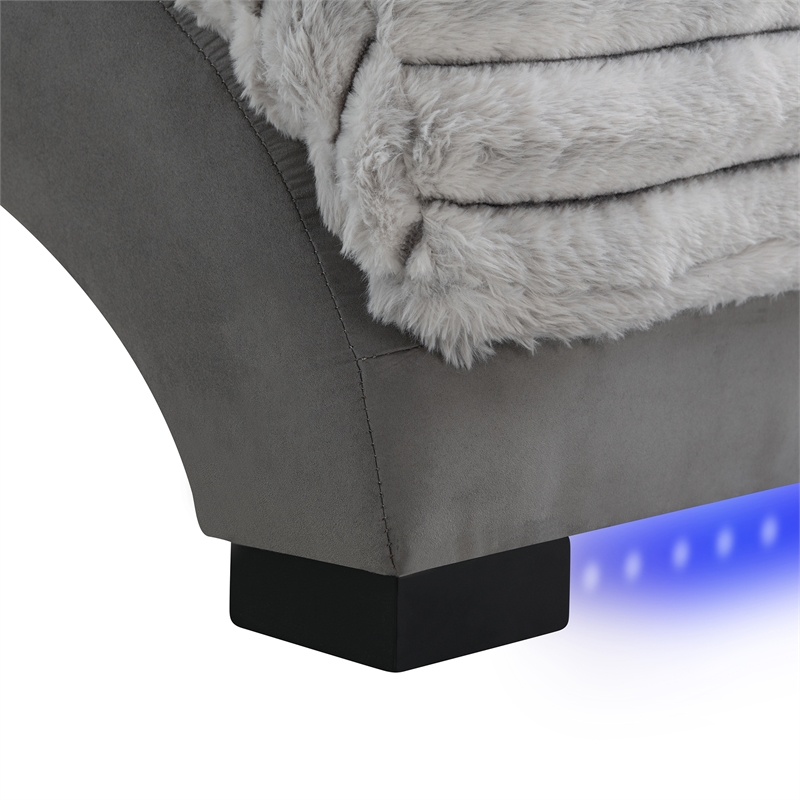 Dominic Gray Ultra Soft Fabric Accent Chaise