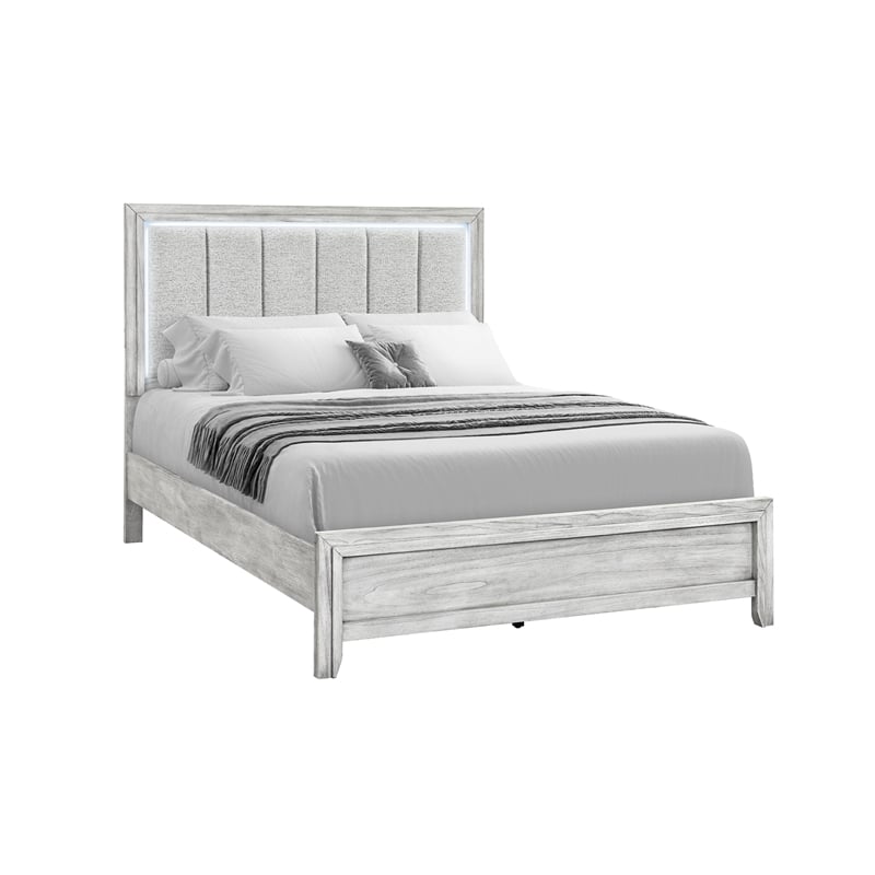 Elsie Washed Gray Wooden 5PC Queen Bedroom Set