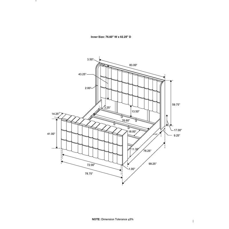 Isabella Gray Fireplace-TV Lift and Speakers King Bed