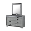 Isabella Gray Upholstered Large Scale Mirror with LED