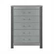 Logan Silver Wood 5 Drawer Bedroom Chest