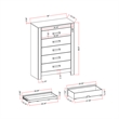 Logan Silver Wood 5 Drawer Bedroom Chest
