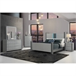Logan Silver Wood 6 Drawer Bedroom Dresser with Crystal Accents